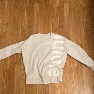Cream Sweatshirt with Bold Lettering